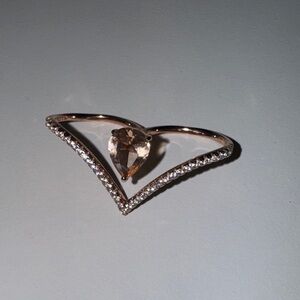 Elegant Rose Gold Sterling Silver 2-finger Ring